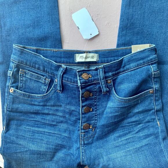 NEW $70 MADEWELL Skinny Jeans Medium Wash Mid Rise Denim Ankle Stretch 25 - Picture 3 of 11